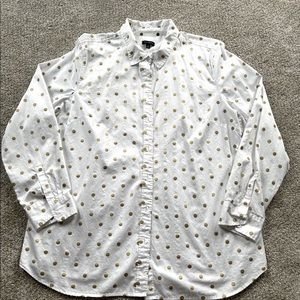 Casual Talbots Blouse with Gold Dots